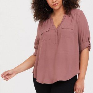 HARPER GEORGETTE PULLOVER 3/4 SLEEVE BLOUSE